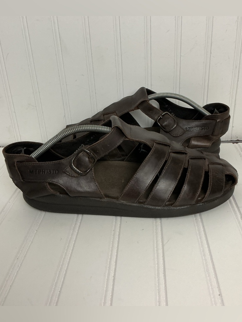 Mephisto Sam Men’s Size 44 US 10 Brown Fisherman Nubuck Leather Comfort Sandals